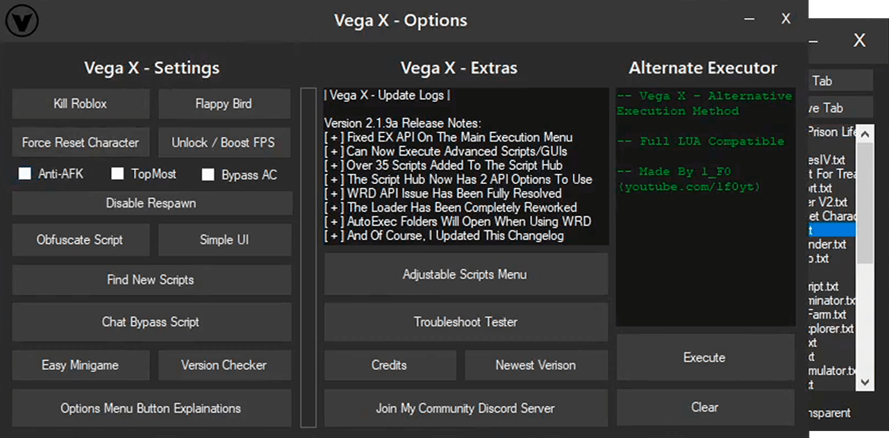 Vega X, Best Executor for Roblox